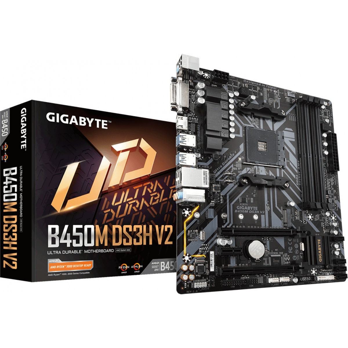 MOTHERBOARD GIGABYTE B450M-DS3H V2 AM4 AMD GA-B450M-DS3H V2