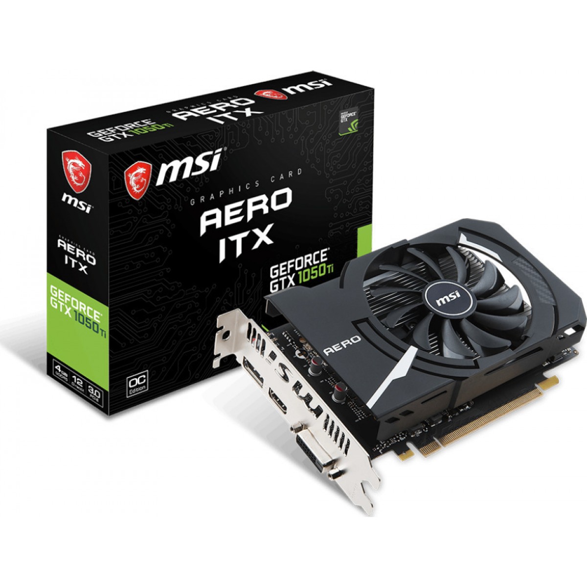 VGA MSI GEFORCE GTX1050TI 4GB AERO ITX OCV1 V809-2606R