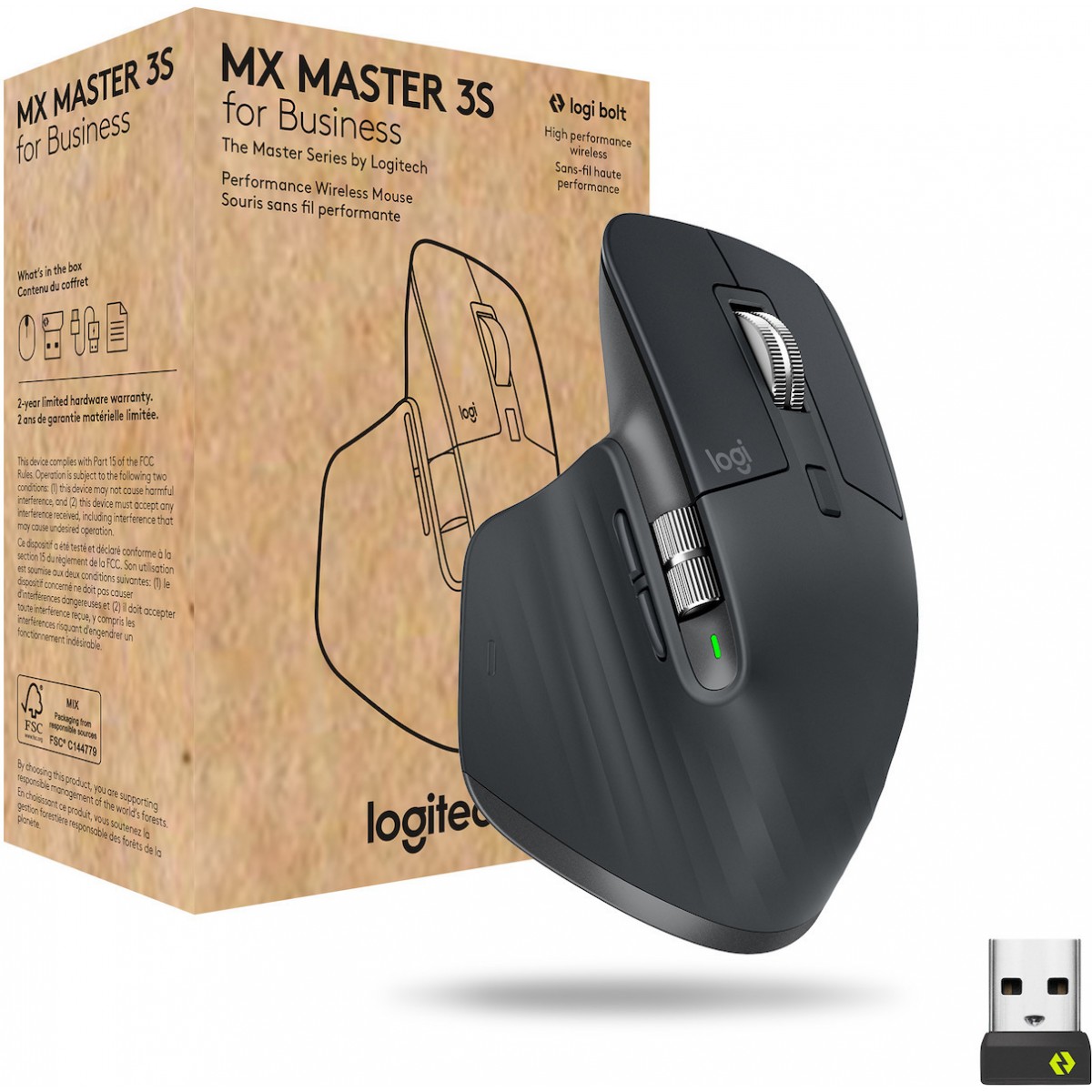 MOUSE LOGITECH MX MASTER 3S WIRELESS GRAPHITE 910-006582