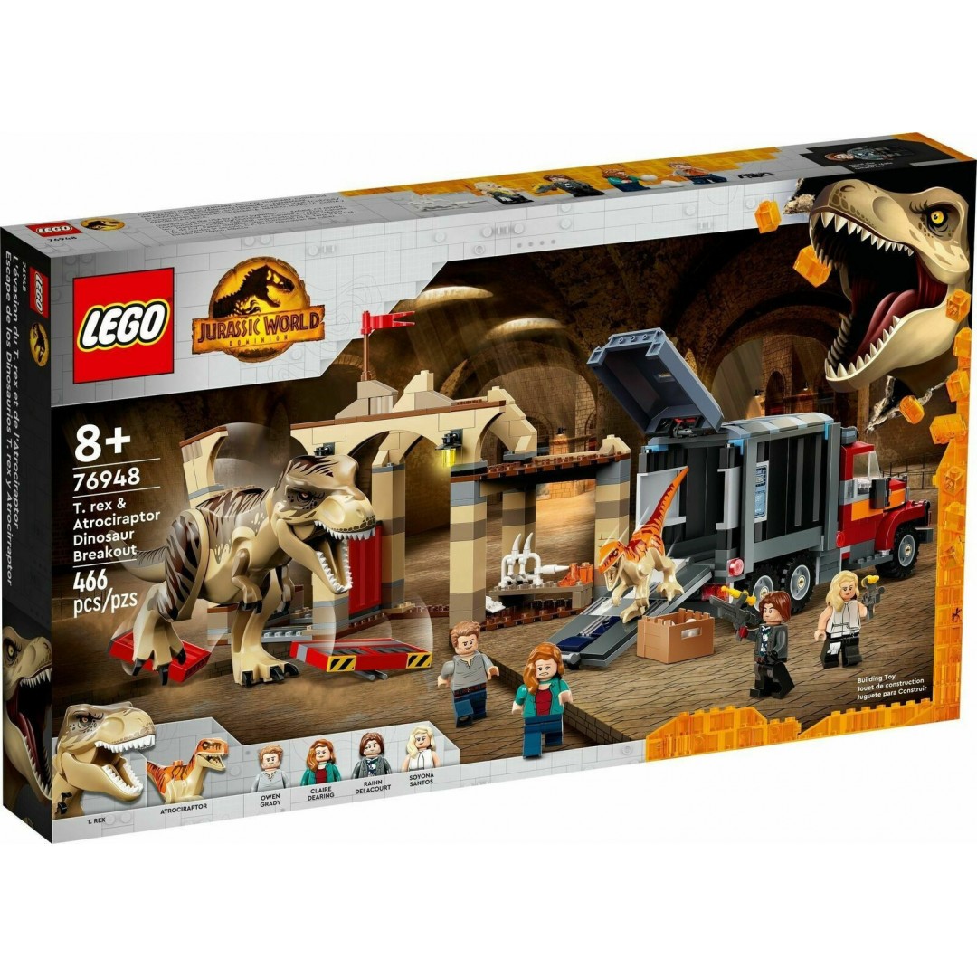 LEGO JURASSIC WORLD 76948 T-REX ATROCIRAPTOR DINOSAUR BRAKEOUT