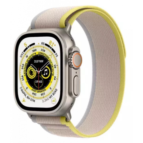 APPLE WATCH ULTRA 49mm TITANIUM TRAIL LOOP S/M YELOW/BEIGE EU MNHK3